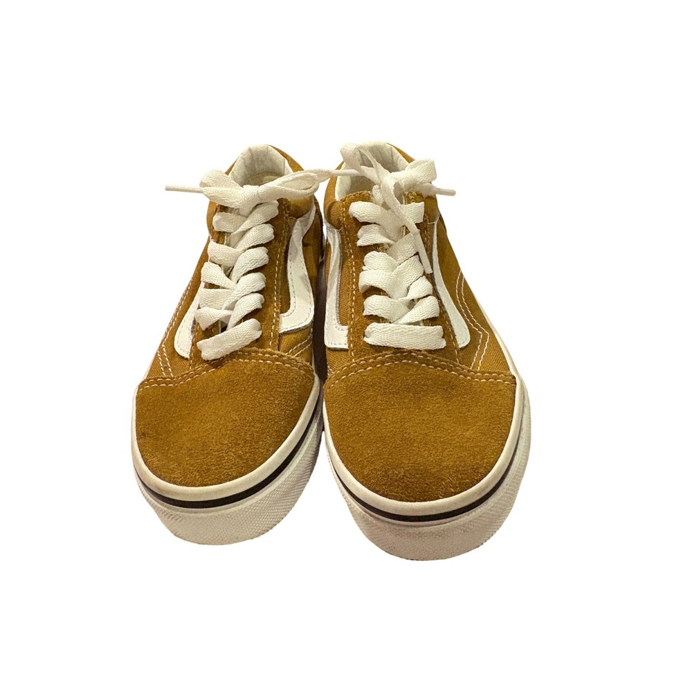 Vans Old Skool Kids Sneakers Mustard Yellow Golden Brown Suede Canvas‎ 11.5 Kids